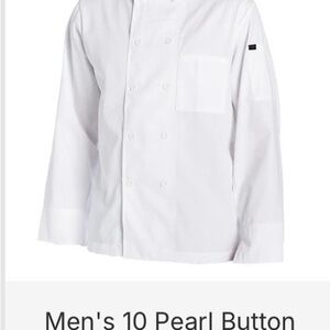 Men's Classic White Double-Breasted Chef Jacket